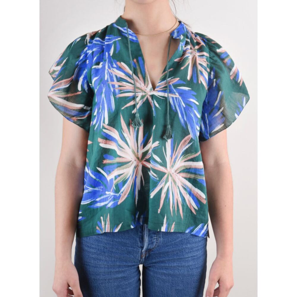 Trovata Brett Short Sleeve Bohemian Blouse size Medium M